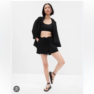 GAP - Crinkle Gauze Big Shirt - Black- S - NWT